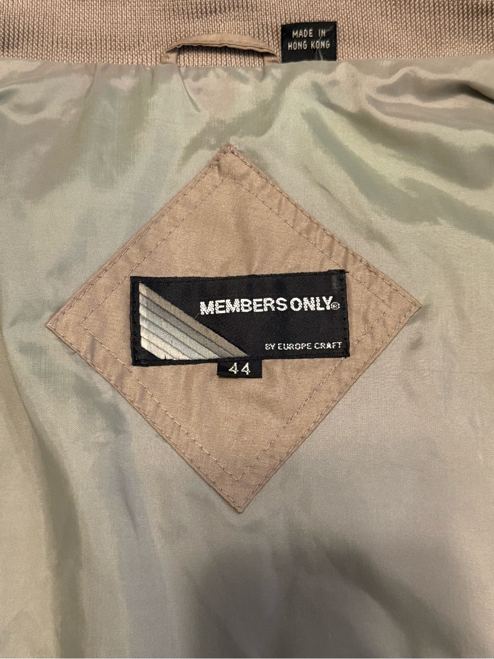 Members Only Khaki Iconic Racer Lightweight Bomber Jacket - Picture 5 of 9